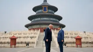 特朗普與習近平在天壇參觀