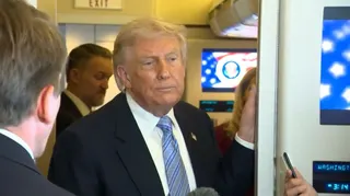 Donald Trump in the airplane