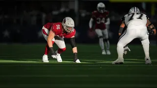 Josh Mauro of the Arizona Cardinals preparing to play against the Dallas Cowboys at AT&T Stadium