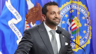 FILE - Federal Bureau of Investigation (FBI) Director Kash Patel speaks alongside Acting U.S. Attorney General Todd Blanche during a news conference at the at the Robert F. Kennedy Department of Justice building on April 21, 2026 in Washington, DC.