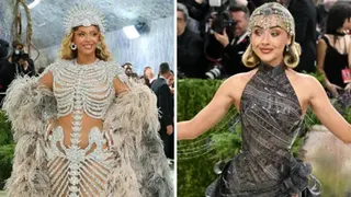 Splitscreen. Left, Beyonce stuns. Right, Sabrina Carpenter also stuns.