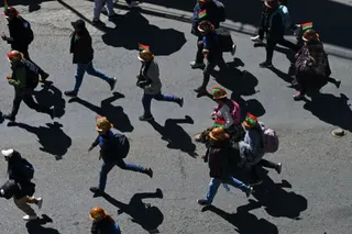 Demonstrators from mining unions take part in a protest against President Rodrigo Paz's government amid an ongoing economic and fuel crisis, in La Paz, Bolivia, May 14, 2026. REUTERS/Claudia Morales