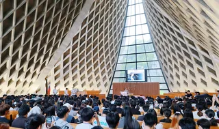 蔡英文赴東海大學演說。 圖：蔡英文辦公室提供