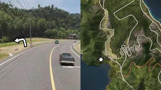 The location of the Nissan Skyline 2000GT-R barn find marked on the Forza Horizon 6 map with a star.