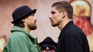 Oleksandr Usyk and Rico Verhoeven face off