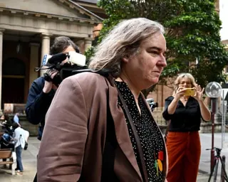 Roxanne Tickle, pictured outside court in April 2024, has won her cross-appeal, with the federal court finding she was both directly and indirectly discriminated against by Giggle for Girls and Sall Grover.