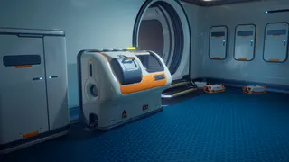 Subnautica 2 Titanium Ingots: A Processor inside a base, surrounded by storage.