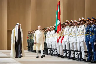 President of the United Arab Emirates Mohamed bin Zayed Al Nahyan and Indian Prime Minister Narendra Modi inspect the UAE Armed Forces honour guards during an official visit at the Presidential Airport, in Abu Dhabi May 15, 2026.  — Ryan Carter/UAE Presidential Court handout pic via Reuters