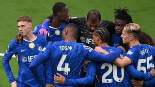 Chelsea players huddle