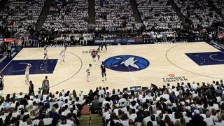 A general view of the Oklahoma City Thunder and Minnesota Timberwolves playing at Target Center in Minneapolis