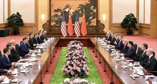 中美兩國元首5月14日舉行會晤，宣布中美經貿團隊達成了總體平衡積極的成果。（新華...