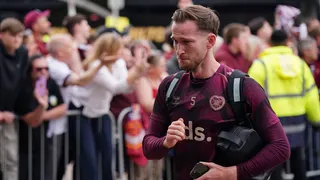 Hearts centre-half Jamie McCart is in tears on his return to Tynecastle