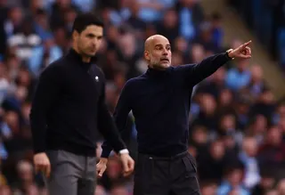 Arsenal manager Mikel Arteta and Manchester City manager Pep Guardiola