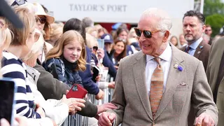 King Charles III greeting wellwishers at the Royal Windsor Horse Show in Windsor