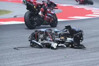 Alex Marquez's bike after crash.