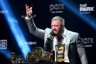 Conor McGregor reacts.