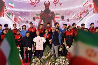 Members of Iran's national football team attend a farewell ceremony ahead of their departure for the 2026 Fifa World Cup, in Tehran on May 13, 2026. — AFP pic