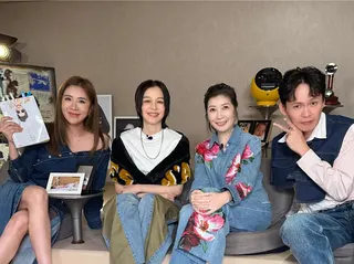徐若瑄（左2）曾在東京生活，長達兩年頭會莫名歪向同一邊，還得用手硬掰回來扶正，期間身體狀況也不斷出問題。（三立電視提供）