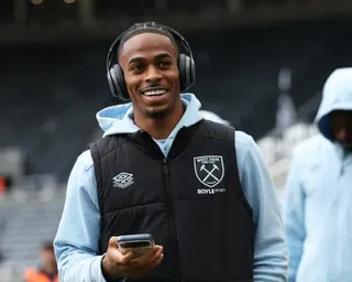West Ham’s Crysencio Summerville shows no signs of nerves as he arrives at Newcastle.