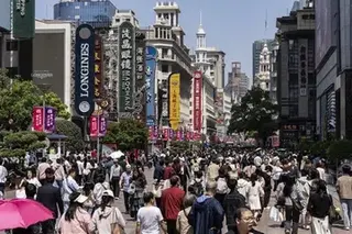 Visitors in the Nanjing East Road retail area in Shanghai, China, on May 1.