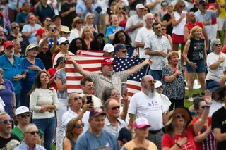 Attendees pray and celebrate during "Rededicate 250: A National Jubilee of Prayer, Praise and Thanksgiving" on the National Mall in Washington, DC, on May 17, 2026.