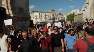 Protests in Tunisia.