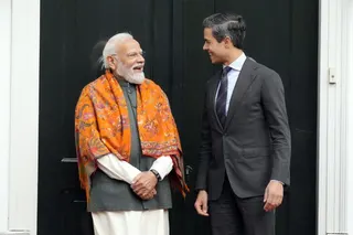 Dutch Prime Minister Rob Jetten welcomes his Indian counterpart, Narendra Modi, in The Hague