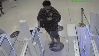 Footage shared on social media appears to show Zheng slamming his travel document before kicking the barriers and forcing his way through the checkpoint without completing the necessary procedures.  — Social media screenshot