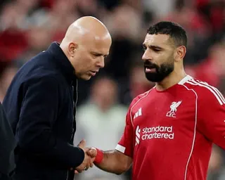 Arne Slot and Mohamed Salah.