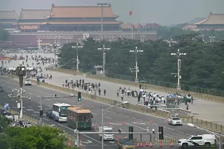 People visit Tiananmen Square in Beijing on May 13, 2026, ahead of a visit by US President Donald Trump. — AFP pic