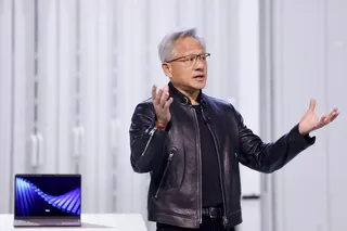 Nvidia CEO Jensen Huang&nbsp;speaks during the Dell Technologies World Annual Convention event in Las Vegas on&nbsp;May 18.