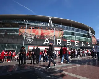 Fans outside the Emirates Stadium