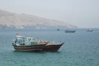 Vessels in the Strait of Hormuz, Musandam, Oman, May 8, 2026. REUTERS/Stringer