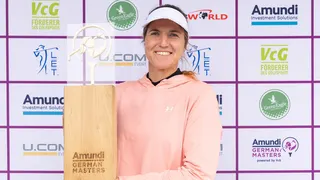 German golfer Leonie Harm  after winning the German Masters