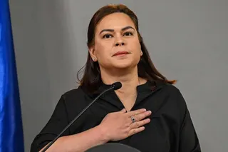 Philippine Vice-President Sara Duterte-Carpio announces her intention to run for presidency on February 18. Photo: AFP