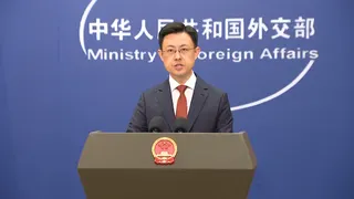 郭嘉昆主持大陸外交部記者會。（圖／CCTV+）