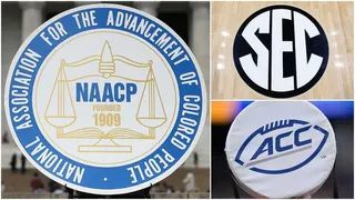 Composite image showing the NAACP seal and SEC and ACC logos.