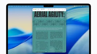 A Mac screen displaying a source document with a complex layout and small text.