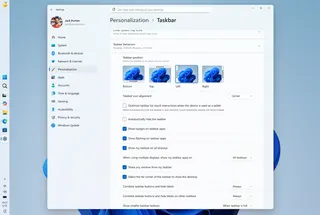 Personalization Settings for Taskbar.