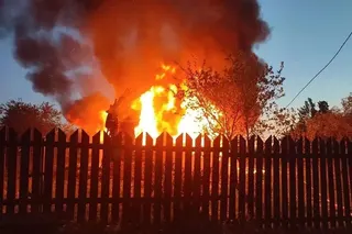 This handout photograph posted on the official Telegram channel of Moscow Region Governor Andrey Vorobyov on May 17, 2026 shows a burning building following an air attack at an undisclosed location in the Moscow region, amid the ongoing Russian-Ukrainian conflict. — AFP pic