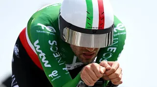 Filippo Ganna on his wasy to winning Giro d'Italia stge 10 time trial
