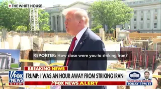 Trump warns he was 'an hour away' from striking Iran
