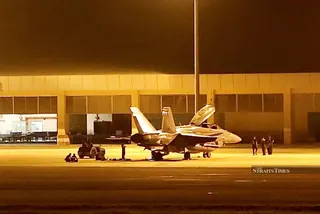 A Royal Malaysian Air Force (RMAF) fighter jet reportedly made an emergency landing at Kota Kinabalu International Airport (KKIA) here last night. Pic by Mohd Adam Arinin
