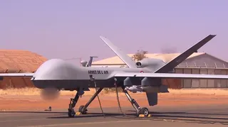 美軍 MQ-9「死神」攻擊型無人機。 圖：翻攝自youtube