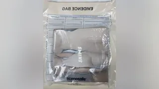 SKIMS-branded clothing placed in evidence bag