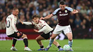 John McGinn in possession against Aston Villa