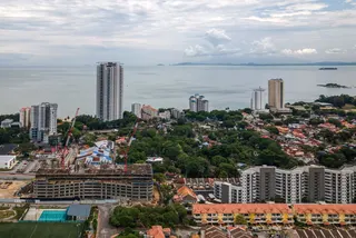 A view of a green area with dense trees where langur monkeys can be found surrounded by residential buildings and hotels at the Tanjung Bungah area of George Town April 9, 2026. — AFP pic