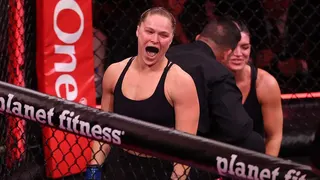 Ronda Rousey celebrates