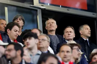 Christian Streich attends the Europa League semi-final against Braga.