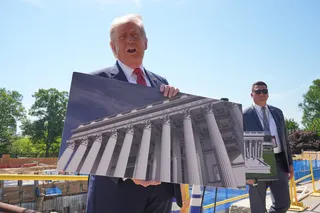 President Donald Trump talked about how ancient Greek and Roman architecture had influenced the building. Photo: AP